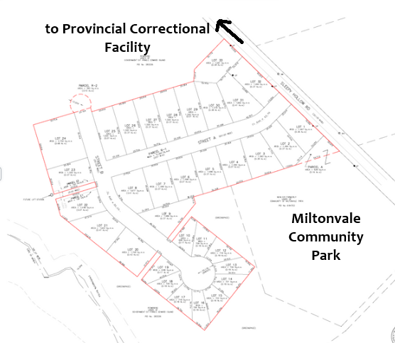 Map of proposed subdivision